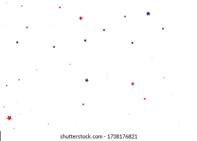 Indigo Confetti Modern. Coral Starry Poster. White Stars Cosmos. Blue Vector Cosmos. Sliver Pattern Poster. American Texture Greeting. Celebration Greeting.