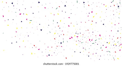 Indigo Confetti Wedding. Yellow Anniversary Card. Pink Carnival Texture. Festive Decor. Blue Vector Wedding. Decoration Holiday. Party Decor. Falling Wallpaper.