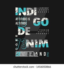 indigo denim graphic design t shirt print and other use