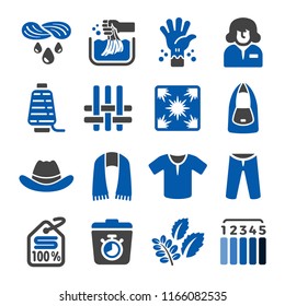 indigo dye fabric icon set