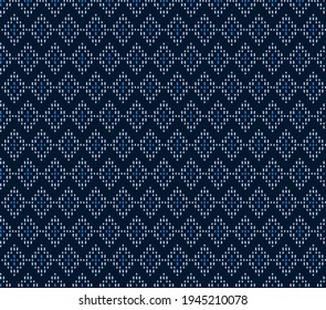 Indigo dyed woven fabric thailand seamless pattern line white and Indigo background. design for pillow, print, face mask , clothing, fabric, gift wrap. 