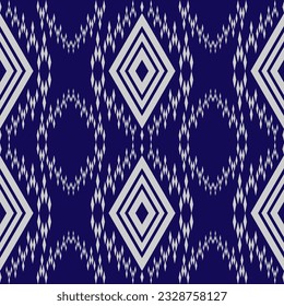 Indigo fabric sarong pattern design from geometric shapes