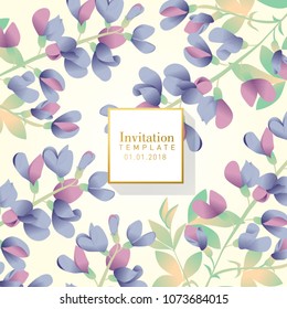 Indigo Flower Invitation Template