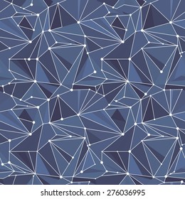 Indigo Geometric Vector Pattern | Seamless techno background, flat design for electronic, energy business corporate identity