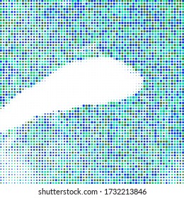 Cartel de Indigo Halftone. Patrón de puntos azules. Fondo de degradado de Azure. Fondo Verde Grunge. Cómico Sucio. Punto vector. Círculo Pop. Cuadrícula de época.