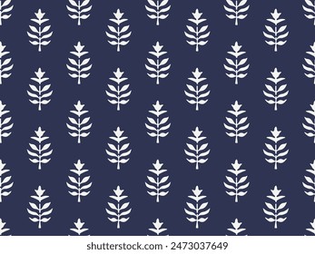 INDIGO INDIAN TRADITIONAL FLORAL BLOCK PRINT DESIGN AJRAKH PRINTS BATIK PRINTS SANGANER JAIPUR SEAMLESS PATTERNS 