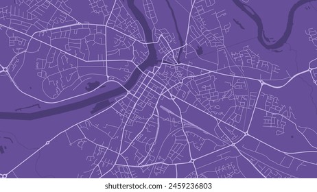Indigo Limerick map, Ireland. Vector city streetmap, municipal area.