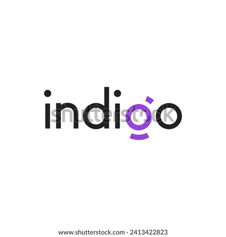 Indigo logo typography. Indigo logo with g letter in abstract style