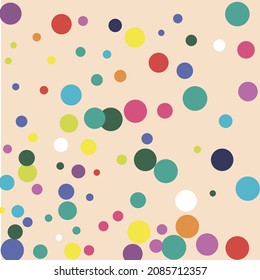 Indigo Multicolor White Polka dots Pink Pattern. Orange Red Colorful Yellow Green Background. Kids Rainbow Color Blue Play Design Pic. Dark Pastel Purple Circles Children Turquoise Composition.