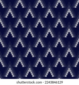 Indigo navy blue geometric traditional ethnic pattern Ikat seamless pattern abstract design for fabric print cloth dress carpet curtains and sarong Aztec African Indian Indonesian 