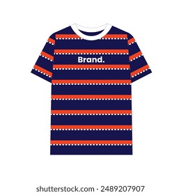 Indigo Navy Blue orange white stripes pattern for t-shirt and sport jersey sublime print