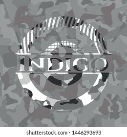 Indigo on grey camouflaged pattern