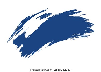 Indigo paint brush stroke graphic design element.
