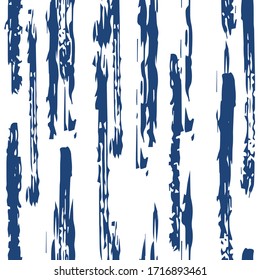 Vector de línea de papel índigo, patrón sin problemas. Diseño de banda de color de agua. Fondo del muro de la Línea Azul. Impresión retro de bandas.