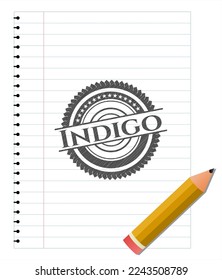 Indigo pencil effect. Vector Illustration. Detailed. 