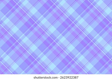 Indigo plaid fabric vector, advertising seamless background pattern. Flannel texture textile tartan check in blue and indigo colors palette.