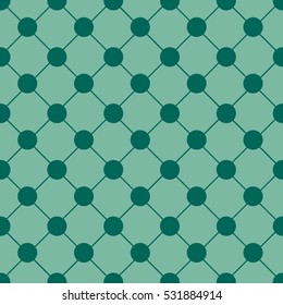 Indigo Polka dot Chess Board Grid Indigo Christmas Green Background. Vector Illustration.