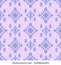 O prisma índigo, uma tapeçaria geométrica vívida, mistura roxo e azul em padrões radiantes de diamante e estrelas, exalando elegância, simetria e profundidade visual.
