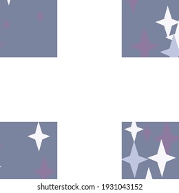 Indigo Purple Stars Violet Color Illustration. Winter Christmas Four-pointed Magic White Ornament. Santa New Year Pink Pastel Mystery Wallpaper. Dark Night Print Holiday Blue Sky Composition.