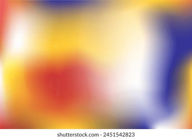 Indigo red yellow background. Ochre blue flaming gradient. Lemon carmine sapphire backdrop. Sunny flower meadow sample. Mockup card advertisement tag catalog presentation. Plant vibe blur pattern. 