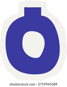 Indigo runde keramische Vase Topf Ausschnitt Form für Innendekoration Illustration