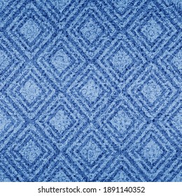 Patrón índigo sin fisuras. Resumen de tela de textura intrincada. Fondo azul para impresiones de diseño. Efecto urbano desgarrador. Denim variado moderno. Patrón geométrico irregular. Textil imperfecto de arte. Vector 