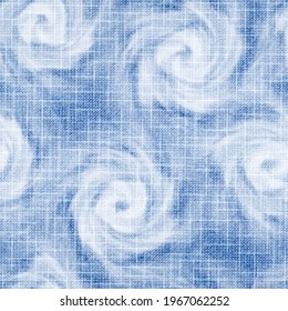 Indigo seamless pattern. Dye tie background. Shibori fabric texture. Repeating modern denim pattern whit faded effect for prints. Blue abstract design. Repeated pattern textile. Vector illustration