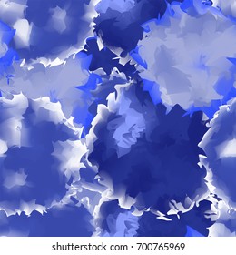 Indigo seamless watercolor texture background. Mesmeric abstract indigo seamless watercolor texture pattern. Expressive messy vector illustration.