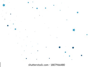 Indigo Stars Symbol. Blue Confetti Modern. Cobalt Falling Card. Celebration Design. Navy Glitter Modern. Sparkling Isolated. Texture Design. Universe Festive.