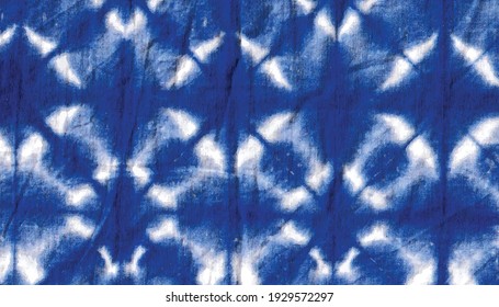 indigo tie dye pattern fabric cotton stylish modern pattern texture background. abstract sky blue paint batik fashion print wallpaper