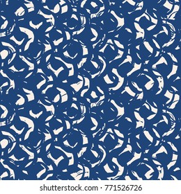 Indigo tie dye seamless pattern. Print texture waves. Geometrical seamless vector stripes. Striped watercolor texture batik. Watercolour pattern. Organic japanese natural tiles. Blue and white print.