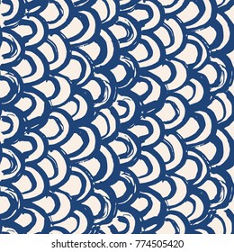 Indigo tie dye seamless pattern. Print texture waves. Geometrical seamless vector stripes. Striped watercolor texture batik. Watercolour pattern. Organic japanese natural tiles. Blue and white print.