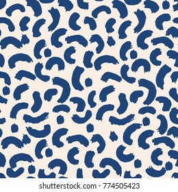 Indigo tie dye seamless pattern. Print texture waves. Geometrical seamless vector stripes. Striped watercolor texture batik. Watercolour pattern. Organic japanese natural tiles. Blue and white print.