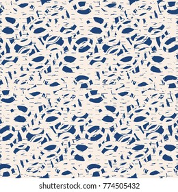 Indigo tie dye seamless pattern. Print texture waves. Geometrical seamless vector stripes. Striped watercolor texture batik. Watercolour pattern. Organic japanese natural tiles. Blue and white print.