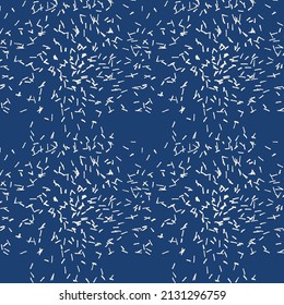 Patrón indigo del vector shibori del tintineo del índigo. La teja oriental geométrica minimalista se repite en azul marino y blanco roto. Textura orgánica. Impresión tradicional japonesa.
