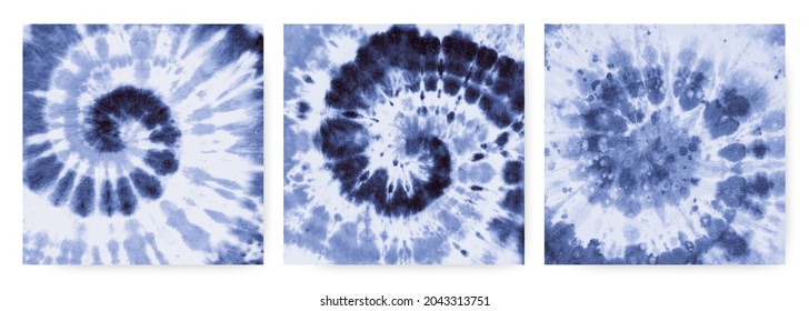 Indigo Tie Dye Spiral. Ikat Stripe Design. Denim Round Fabric. Boho Heart. Tie Dye Spiral in the Style of the 1960s. Hippie Shirt Texture. Psychedelic Artistic Cotton. Tie Dye Spiral.