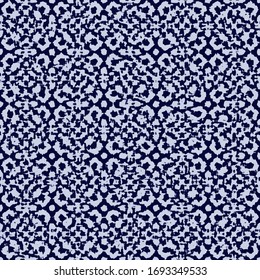 Indigo vector tie dye seamless texture. Abstract watercolor background. Monochrome painting. Grunge ink design. Perfect for packaging, card, cover, scrapbook paper, fashion prints. 