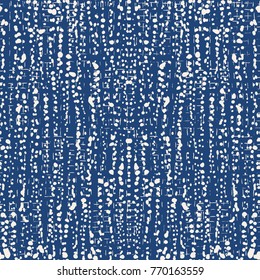 Indigo vector tie dye seamless pattern. Abstract watercolor. Natural tiles. Organic texture.Watercolour print. Japan folk pattern. Organic textile. Japanese seamless natural texture. Indigo batik. 