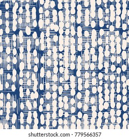 Indigo vector tie dye seamless pattern. Abstract watercolor. Natural tiles. Organic texture.Watercolour print. Japan folk pattern. Organic textile. Japanese seamless natural texture. Indigo batik. 