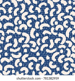 Indigo vector tie dye seamless pattern. Abstract watercolor. Natural tiles. Organic texture.Watercolour print. Japan folk pattern. Organic textile. Japanese seamless natural texture. Indigo batik. 