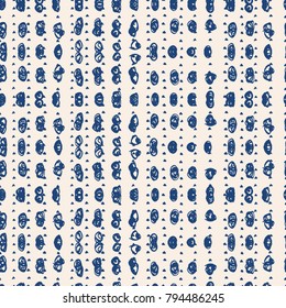Indigo vector tie dye seamless pattern. Abstract watercolor. Natural tiles. Organic texture.Watercolour print. Japan folk pattern. Organic textile. Japanese seamless natural texture. Indigo batik. 