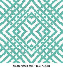 Indigo Vintage Tile Vector Seamless Pattern. Geometric Tribal Ethnic Background. Ethnic Rustic Ornament. Blue Chevron Traditional Vector Seamless Pattern