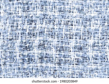 indigo Washed Canvas Textured Distressed Background. Boucle suiting fabric background texture,Woven fabric texture spliced stripe variegated background. Seamless pattern with dyed,