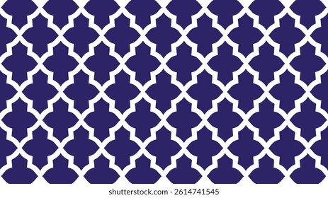 Indigo and White Moroccan Lattice Pattern