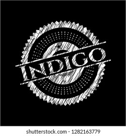 Indigo written with chalkboard texture