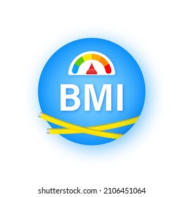 Indikator Bmi On Scale. Chart Concept. Vector Icon.