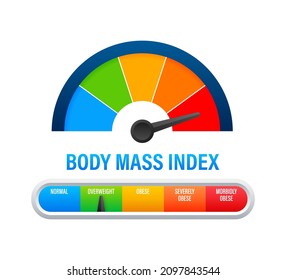 Indikator Bmi On White Background. Chart Concept. Vector Icon.