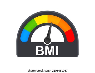 Indikator bmi on white background. Chart concept. Vector icon.