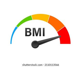 Indikator Bmi On White Background. Chart Concept. Vector Icon.