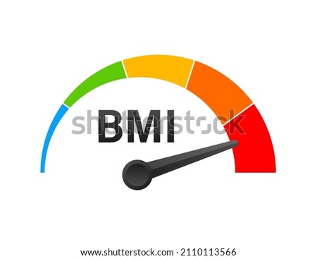 Indikator bmi on white background. Chart concept. Vector icon.